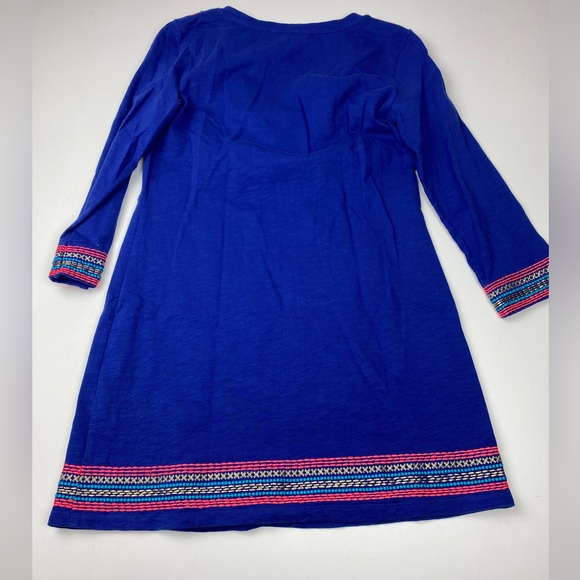 Boden Blue Multicolored Embroidery Dress Vneck Size 2 - Picture 10 of 10